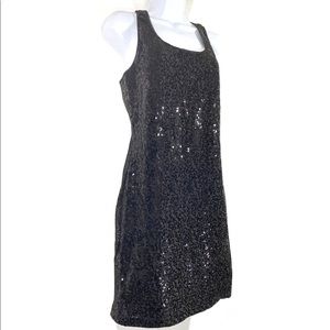 Romeo and Juliet Glittery Sequin Dress, Black and Glittery Gold Size Medium